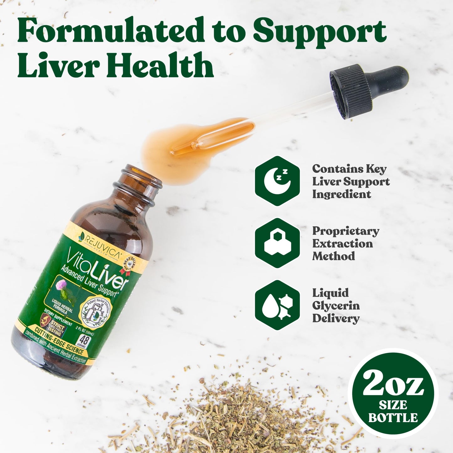 VitaLiver - Liver Health Supplement - Support Liver Cleanse & Detox - Liquid Delivery for Absorption - Milk Thistle, Artichoke, Chanca Piedra, Dandelion & More!